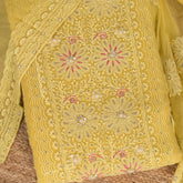 Minion Yellow Gorgette Unstitched Salwar Suit